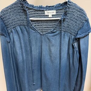 cloth & stone Women's Denim Top in Medium Blue